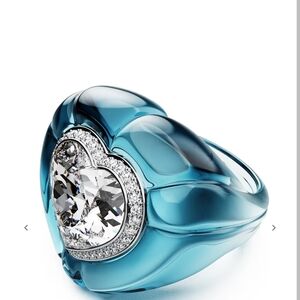 Swarovski Dulcis Heart Cut Pave Cocktail Ring 58